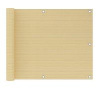Yisssmeng Brise-vue pour balcon - Beige - 75 x 400 cm - En polyéthylène haute densité - Avec œillets et corde - Résistant aux intempéries - Pour balustrade de balcon, clôture de jardin et terrasse