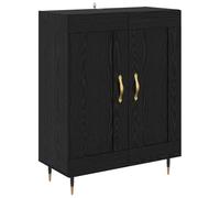 Yisssmeng Buffet 2 Portes Bois d'Ingénierie Chêne Noir 69,5x34x90 cm | Meuble bas élégant pour salon et séjour avec 2 portes et pieds solides en fer pour structurer votre espace.