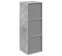 Yisssmeng Buffet 3 Tiroirs Meuble de Rangement Gris Béton 35x32x99,5 cm | Chiffonnier vertical compact avec 3 tiroirs intégrés pour optimiser l'espace dans votre salon ou salle à manger.