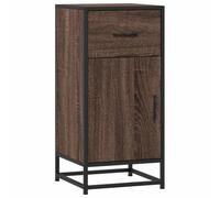 Yisssmeng Buffet aspect chêne marron, commode avec tiroir et 2 compartiments, armoire d'appoint avec structure en métal pour salon, 35,5 x 35 x 76 cm (L x l x H)