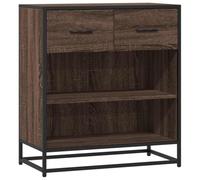 Yisssmeng Buffet aspect chêne marron, petite armoire avec structure en métal pour salon et couloir, commode avec espace de rangement, armoire d'appoint compacte, 68 x 35 x 76 cm