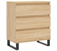 Yisssmeng Buffet Bas Chêne Sonoma 60x35x70 cm Bois d'Ingénierie | Meuble de rangement polyvalent avec pieds en fer pour salon, chambre et entrée, décor aspect bois élégant.