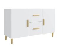 Yisssmeng Buffet blanc 100 x 36 x 60 cm, en bois, 2 portes, 2 tiroirs, commode pour salon, chambre à coucher, couloir