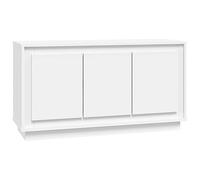 Yisssmeng Buffet blanc 102 x 35 x 55 cm en bois avec 6 compartiments, design moderne, robuste et durable, beaucoup d'espace de rangement, portes pratiques, pour couloir, salon et chambre à coucher