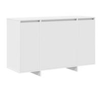 Yisssmeng Buffet blanc 120 x 41 x 75 cm en matériau dérivé du bois moderne avec 4 portes et étagères, pour salon, salle à manger, couloir, espace de rangement, commode pour chambre à coucher