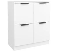Yisssmeng Buffet blanc - 60 x 30 x 70 cm - En bois - Design moderne - Avec 4 portes - Pour salon, couloir et chambre à coucher