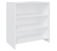 Yisssmeng Buffet blanc 70 x 40,5 x 75 cm en bois avec 3 étagères - Meuble de rangement moderne robuste et durable pour salon, chambre à coucher, couloir