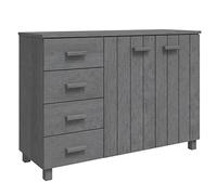 Yisssmeng Buffet en Bois de Pin Massif HAMAR 113x40x80 cm Gris Foncé
