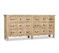 Yisssmeng Buffet en bois massif de mangue, 200 x 40 x 90 cm, commode de style maison de campagne française avec 6 tiroirs, buffet rustique en bois de manguier pour salon