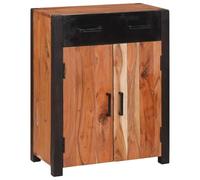 Yisssmeng Buffet en bois massif - Marron - 55 x 30 x 75 cm - Acacia avec 1 tiroir et 2 portes - Armoire moderne pour salon, chambre à coucher, couloir - Met en valeur n'importe quelle pièce