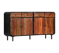 Yisssmeng Buffet en bois massif recyclé 140 × 35 × 76 cm, armoire vintage avec 4 tiroirs et 4 compartiments, commode faite à la main pour salon, couloir et chambre à coucher