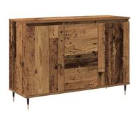 Yisssmeng Buffet en bois recyclé 101,5 x 35 x 70 cm avec 2 tiroirs et 2 portes - Commode de salon moderne - Armoire de couloir stable pour chambre à coucher, cuisine, robuste et durable
