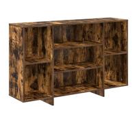 Yisssmeng Buffet en chêne fumé 120 x 30 x 75 cm avec 4 étagères, design moderne et confort de rangement pour couloir, salon et chambre à coucher