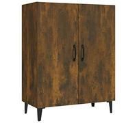 Yisssmeng Buffet en chêne fumé 70 x 34 x 90 cm - Design classique avec 2 portes et 2 tiroirs - Espace de rangement pour salon, couloir, chambre à coucher