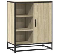 Yisssmeng Buffet en chêne Sonoma 62 x 35 x 76 cm, commode avec structure en métal au design industriel, armoire de rangement polyvalente pour couloir, chambre à coucher et salon