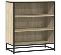Yisssmeng Buffet en chêne Sonoma 68 x 35 x 76 cm, armoire d'appoint industrielle avec structure en métal, commode avec 3 compartiments ouverts pour salon, couloir et salle à manger, buffet robuste