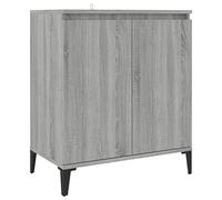 Yisssmeng Buffet gris sonoma 60 x 35 x 70 cm en bois avec pieds en métal - Armoire d'appoint minimaliste - Commode peu encombrante pour salon, couloir, chambre à coucher