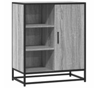 Yisssmeng Buffet gris Sonoma - Commode avec structure en métal - Armoire industrielle pour salon, couloir et bureau - Armoire de rangement avec étagères - 62 x 35 x 76 cm