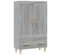 Yisssmeng Buffet Haut 70x31x115 cm Gris Sonoma Bois d'Ingénierie | Meuble de rangement élégant à style scandinave pour salon et entrée, équipé de 2 compartiments et 1 tiroir pratique.