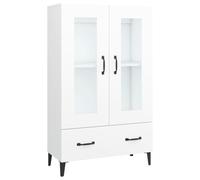 Yisssmeng Buffet haut - Blanc - 70 x 31 x 115 cm - En bois - Espace de rangement - Design moderne - Robuste et durable - Pour salon, couloir, chambre à coucher