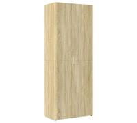 Yisssmeng Buffet Haut Chêne Sonoma 70x42,5x185 cm Meuble Rangement Salon | Grand espace de rangement vertical avec compartiments à portes pour organiser votre salon, chambre ou couloir.