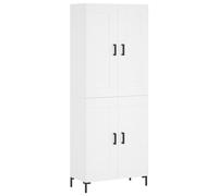 Yisssmeng Buffet haut de qualité supérieure - Blanc - 69,5 x 34 x 180 cm - En bois et pieds en fer - Buffet moderne avec beaucoup d'espace de rangement et design fin pour salon, couloir et chambre à