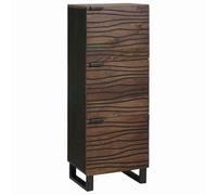 Yisssmeng Buffet haut en bois de manguier 40 x 33 x 110 cm, buffet rustique avec 3 portes, en bois massif pour salon, chambre et couloir