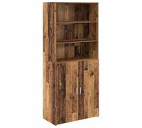Yisssmeng Buffet haut en bois recyclé 80 x 42,5 x 185 cm avec finition mate et 2 portes - Buffet moderne étroit pour salon, couloir et chambre à coucher