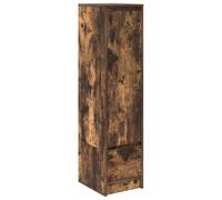 Yisssmeng Buffet haut en chêne fumé, 29,5 x 34 x 119,5 cm, avec porte et tiroir, en bois dérivé du bois, moderne, étroit, pour couloir, chambre à coucher, cuisine