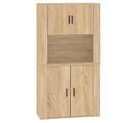 Yisssmeng Buffet haut en chêne Sonoma - 80 x 33 x 150 cm - Avec buffet et et support mural - Merveilleux espace de rangement - Pour salon, couloir, chambre à coucher - Matériau du bois moderne