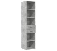 Yisssmeng Buffet haut gris béton 40 x 42,5 x 185 cm en matériau dérivé du bois - Buffet moderne avec 3 portes et grand espace de rangement - Armoire à commode durable pour couloir, salon, chambre à