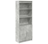 Yisssmeng Buffet haut gris béton, 70 x 35 x 180 cm, matériau bois avec 5 étagères, miracle de rangement pour cuisine, couloir et chambre à coucher, design moderne, met en terre n'importe quelle pièce