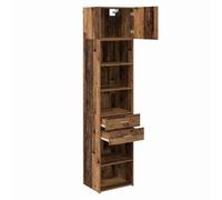 Yisssmeng Buffet haut mural en bois recyclé 50 x 42,5 x 225 cm avec tiroir et porte - Buffet moderne peu encombrant pour salon, couloir, chambre à coucher