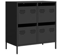 Yisssmeng Buffet Haut Noir 68x39x73,5 cm en Acier avec 4 Tiroirs