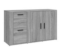 Yisssmeng Buffet moderne en bois Sonoma gris - 100 x 33 x 59,5 cm - Grand espace de rangement avec plaque supérieure pour décoration - Armoire pour salon, couloir et chambre à coucher