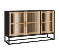 Yisssmeng Buffet Noir 105x30x65 cm Meuble de Rangement Bois et Fer