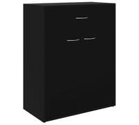 Yisssmeng Buffet noir 60 x 30 x 75 cm en bois dérivé du bois, meuble bas moderne avec 2 portes et 1 tiroir, armoire de couloir stable pour salon, chambre à coucher et couloir