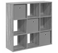Yisssmeng Buffet Sonoma gris avec 3 tiroirs, armoire de salon moderne avec poignées encastrées, 88,5 x 29 x 84,5 cm, buffet fin pour couloir et salon