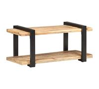 Yisssmeng Buffet TV - 90 x 40 x 40 cm - En bois de manguier industriel - Avec pieds en fer - Étagère ouverte pour récepteur - Design moderne pour salon et chambre à coucher