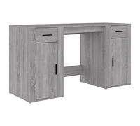 Yisssmeng Bureau avec espace de rangement gris Sonoma 100 x 49 x 75 cm Design moderne et durabilité Table de bureau également comme poste de jeu ou de travail PC pour le bureau à domicile et le salon