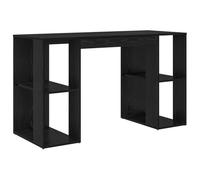 Yisssmeng Bureau avec étagère aspect chêne noir - 130 x 50,5 x 75 cm - Design moderne et 2 étagères pratiques - Bureau d'ordinateur pour la maison, le bureau, les jeux et les études