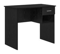 Yisssmeng Bureau noir chêne 90 x 49 x 75 cm - En bois - Design moderne - Robuste et durable - Pour salon, bureau, maison