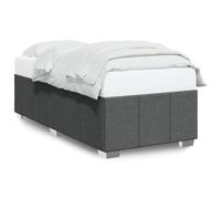 Yisssmeng Cadre de lit 80 x 200 cm, gris foncé, sans matelas, housse en tissu, lit simple robuste avec sommier à lattes et pieds stables, design moderne pour chambre d'adolescent, chambre d'amis