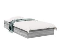 Yisssmeng Cadre de lit avec tiroirs, gris, sonoma, 90 x 190 cm, en bois dérivé du bois, espace de rangement pratique, design moderne, robuste et durable, pour chambre d'adolescent, chambre d'amis