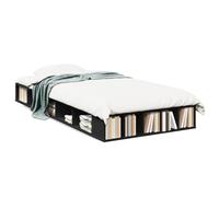 Yisssmeng Cadre de lit noir 75 x 190 cm en bois dérivé du bois - Espace de rangement - Design moderne - Robuste et durable - Pour chambre d'adolescent, chambre d'amis, chambre à coucher