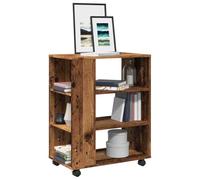 Yisssmeng Caisson à roulettes aspect bois vieilli 60 x 35 x 75 cm, 2 roulettes, armoire de rangement pour cuisine, bureau, atelier