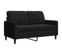 Yisssmeng Canapé 2 Places en Velours Noir 120 cm pour Salon | Banquette moderne rembourrée avec structure métallique solide, idéale pour meubler un petit séjour ou un bureau.
