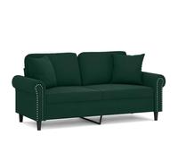 Yisssmeng Canapé 2 Places en Velours Vert Foncé 140 cm avec Coussins | Coussinage moelleux et structure en métal robuste pour sublimer votre salon ou espace détente avec élégance.
