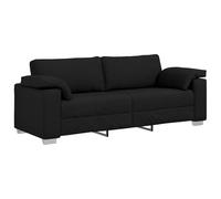 Yisssmeng Canapé 3 Places Tissu Noir 219 cm Divan Droit pour Salon | Structure robuste en métal et contreplaqué avec assise respirante pour un confort quotidien dans votre salon moderne.