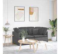 Yisssmeng Canapé d'angle modulaire 200 x 100 x 64 cm - En velours côtelé gris foncé - Avec coussin - Design moderne - Structure en métal robuste - Canapé pour salon, bureau et chambre d'amis